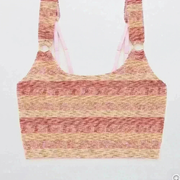 Aerie Seamless Ring Longline Bralette Pink Multicolor Size M - Picture 2 of 7